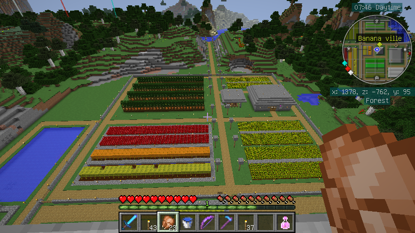 Minecraft日記 カカオ豆農場と雨水調整池の造成完了 整地 開発 コワレタのフリーゲーム館