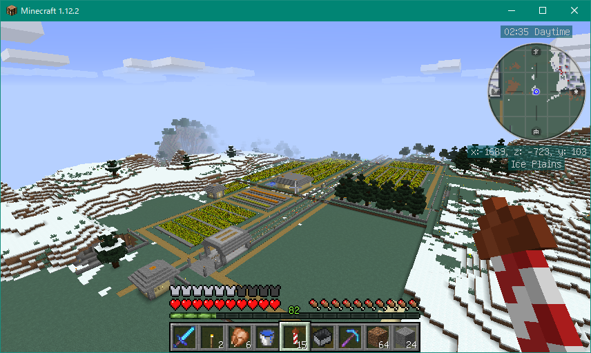 Minecraft 村東部の雪原を開拓 学校を造ろう １ コワレタのフリーゲーム館