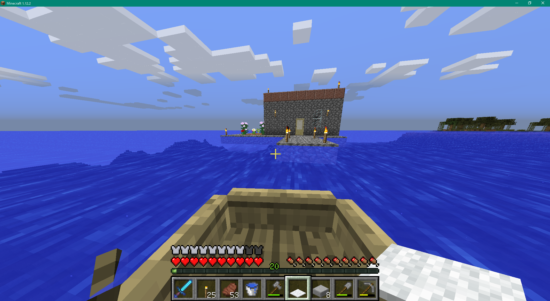Minecraft 庭付き水上ハウス ゆったり建築 コワレタのフリーゲーム館