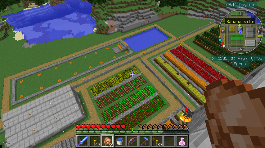Minecraft日記 カカオ豆農場と雨水調整池の造成完了 整地 開発 コワレタのフリーゲーム館